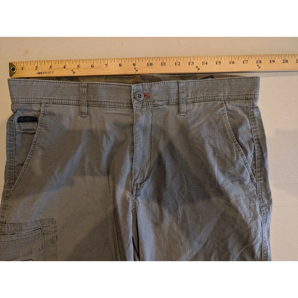 Weatherproof Mens Charcoal Gray Stretch Ripstop Utility Cargo Shorts Size 32